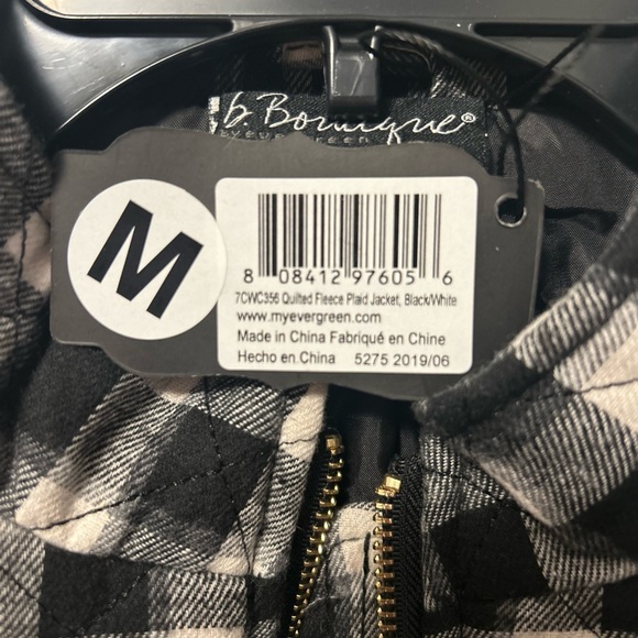 NWT Medium Quilted buffalo Check Jacket from B Boutique By Evergreen. Christmas - Picture 3 of 7